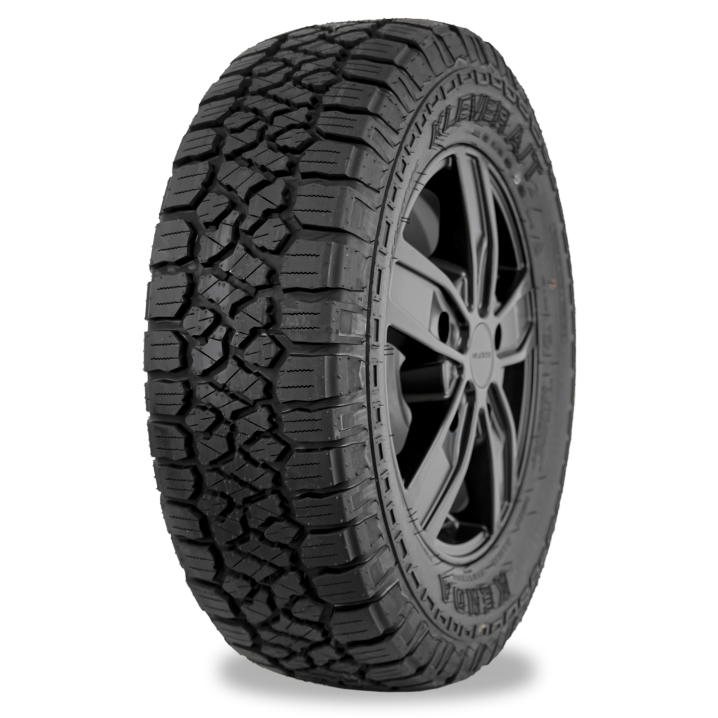 A side view of the Kenda Klever AT2 KR628C all-terrain tire, designed for rugged off-road and reliable on-road performance.